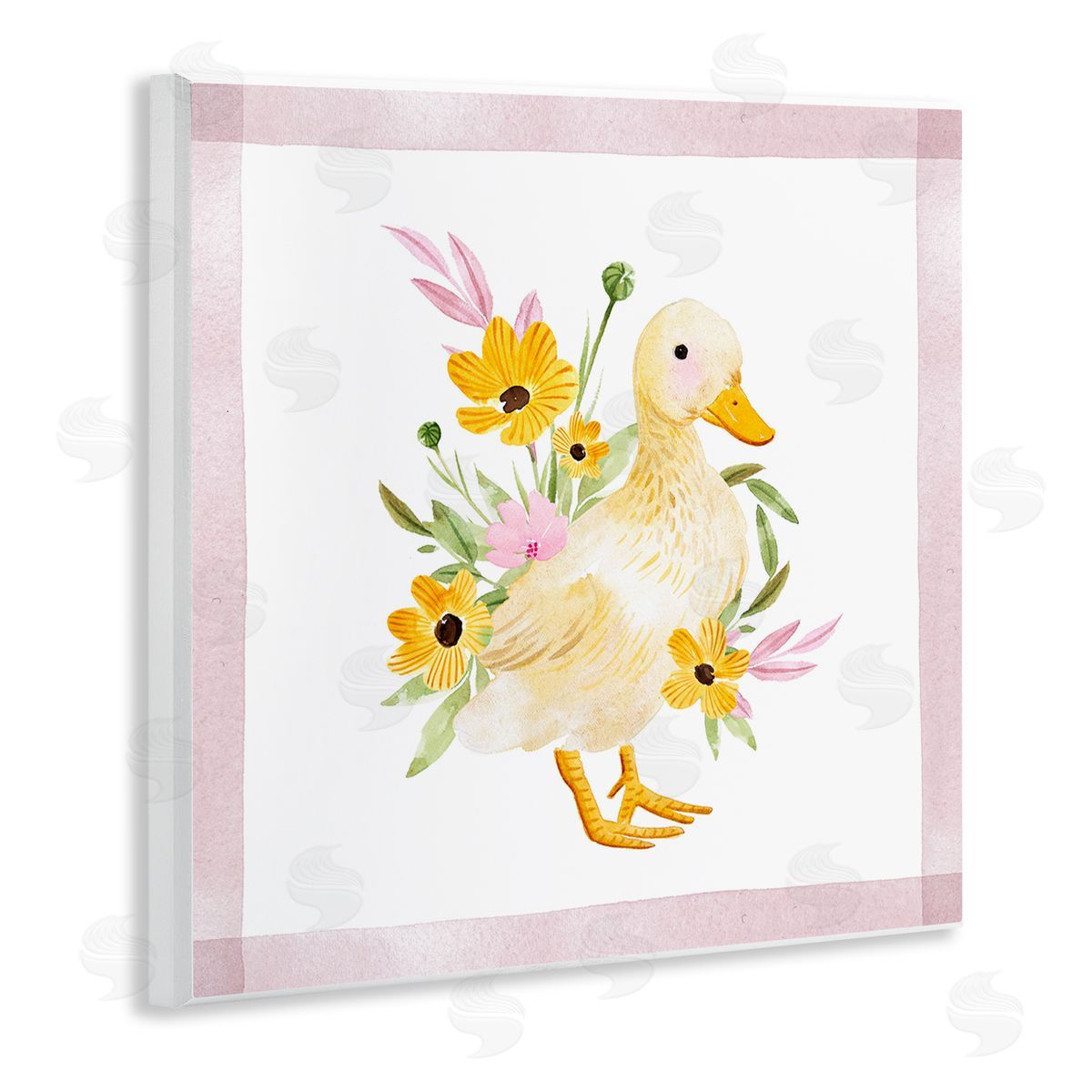 Duck and Yellow Daisies Wood Plaque Wall Art, Home Decor by Enya Todd