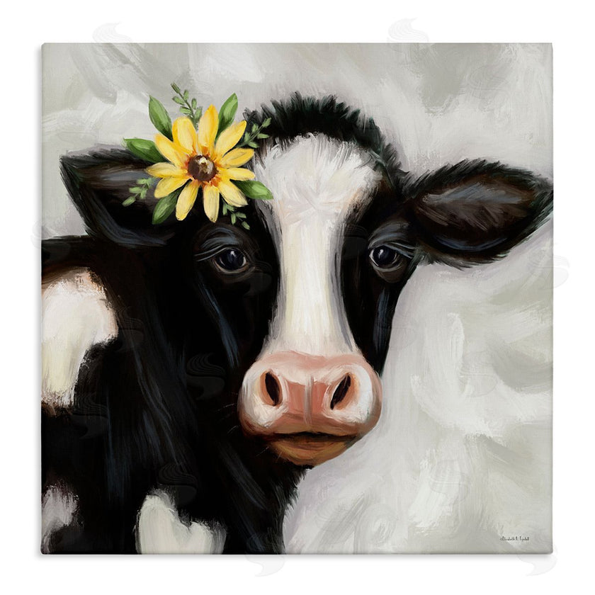 Elizabeth Tyndall | Cow with Yellow Daisy