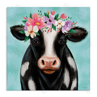 Elizabeth Tyndall | Cow with Pastel Flowers