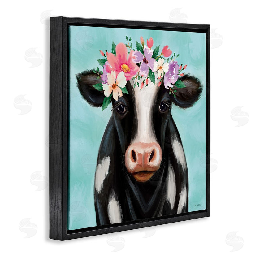 Elizabeth Tyndall | Cow with Pastel Flowers