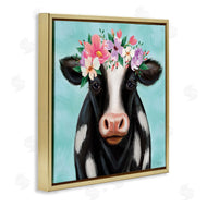 Elizabeth Tyndall | Cow with Pastel Flowers