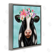 Elizabeth Tyndall | Cow with Pastel Flowers