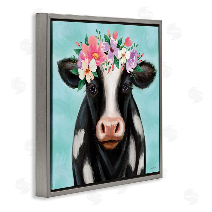 Elizabeth Tyndall | Cow with Pastel Flowers