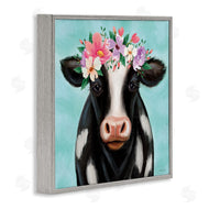 Elizabeth Tyndall | Cow with Pastel Flowers