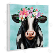 Elizabeth Tyndall | Cow with Pastel Flowers