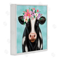 Elizabeth Tyndall | Cow with Pastel Flowers