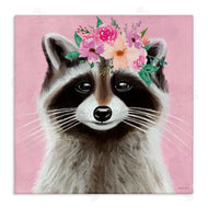 Elizabeth Tyndall | Pink Florals Raccoon