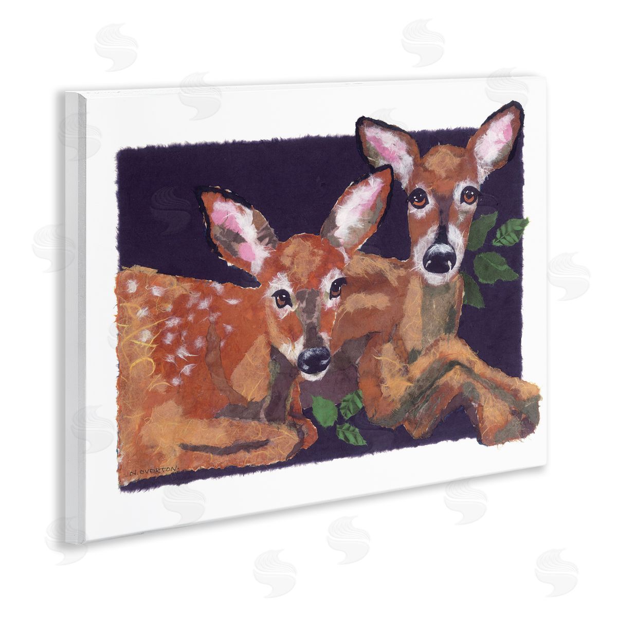 Fawn Siblings Portrait Wood Plaque Wall Art, Home Decor by Nancy Overton