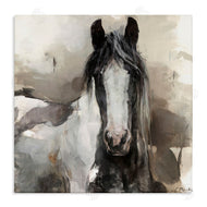 Marilyn Borglum | Grey and Beige Horse Abstract