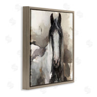 Marilyn Borglum | Grey and Beige Horse Abstract