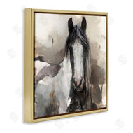 Marilyn Borglum | Grey and Beige Horse Abstract
