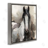 Marilyn Borglum | Grey and Beige Horse Abstract