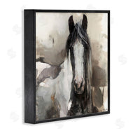 Marilyn Borglum | Grey and Beige Horse Abstract