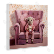 Lucia Heffernan | Baby Cow in Pink Chair
