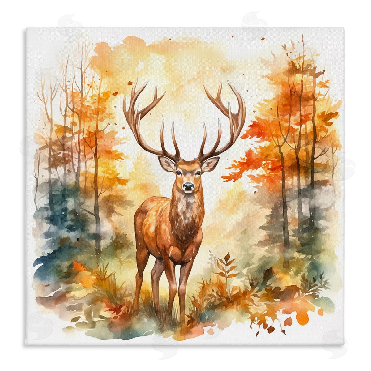 Autumn Forest Stag Canvas Wall Art, Home Decor by Andrea Haase