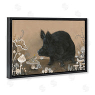 Hollihocks Art | Hog and Frog with Mushrooms