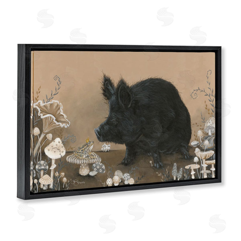 Hollihocks Art | Hog and Frog with Mushrooms