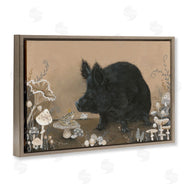 Hollihocks Art | Hog and Frog with Mushrooms
