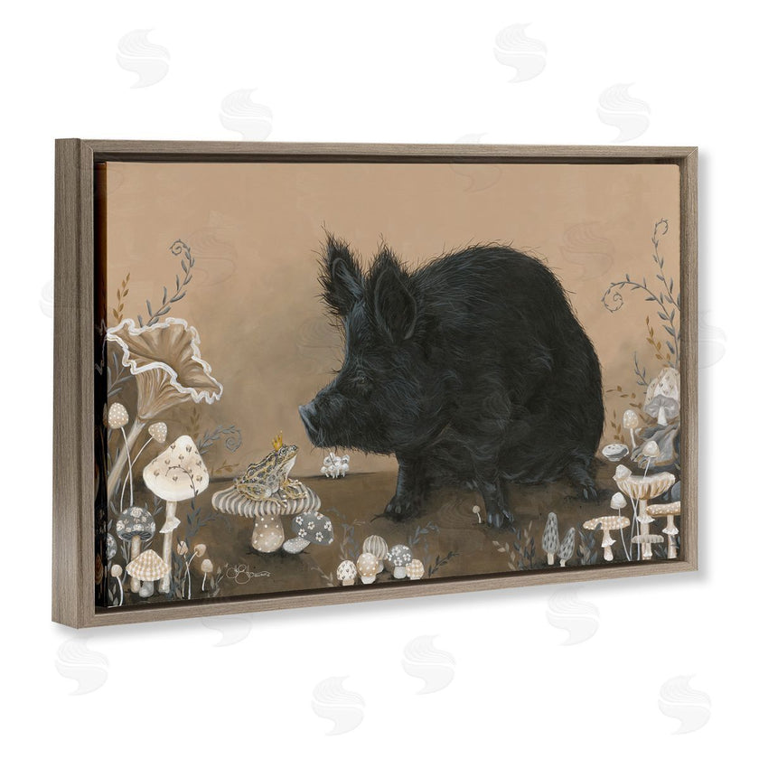 Hollihocks Art | Hog and Frog with Mushrooms
