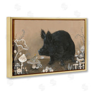 Hollihocks Art | Hog and Frog with Mushrooms