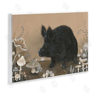 Hollihocks Art | Hog and Frog with Mushrooms