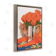Mardell Schuster | Cat Peeking Rose Bouquet