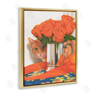 Mardell Schuster | Cat Peeking Rose Bouquet