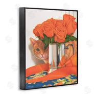 Mardell Schuster | Cat Peeking Rose Bouquet