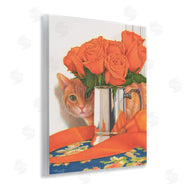Mardell Schuster | Cat Peeking Rose Bouquet