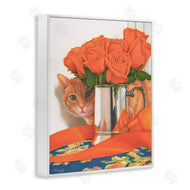 Mardell Schuster | Cat Peeking Rose Bouquet