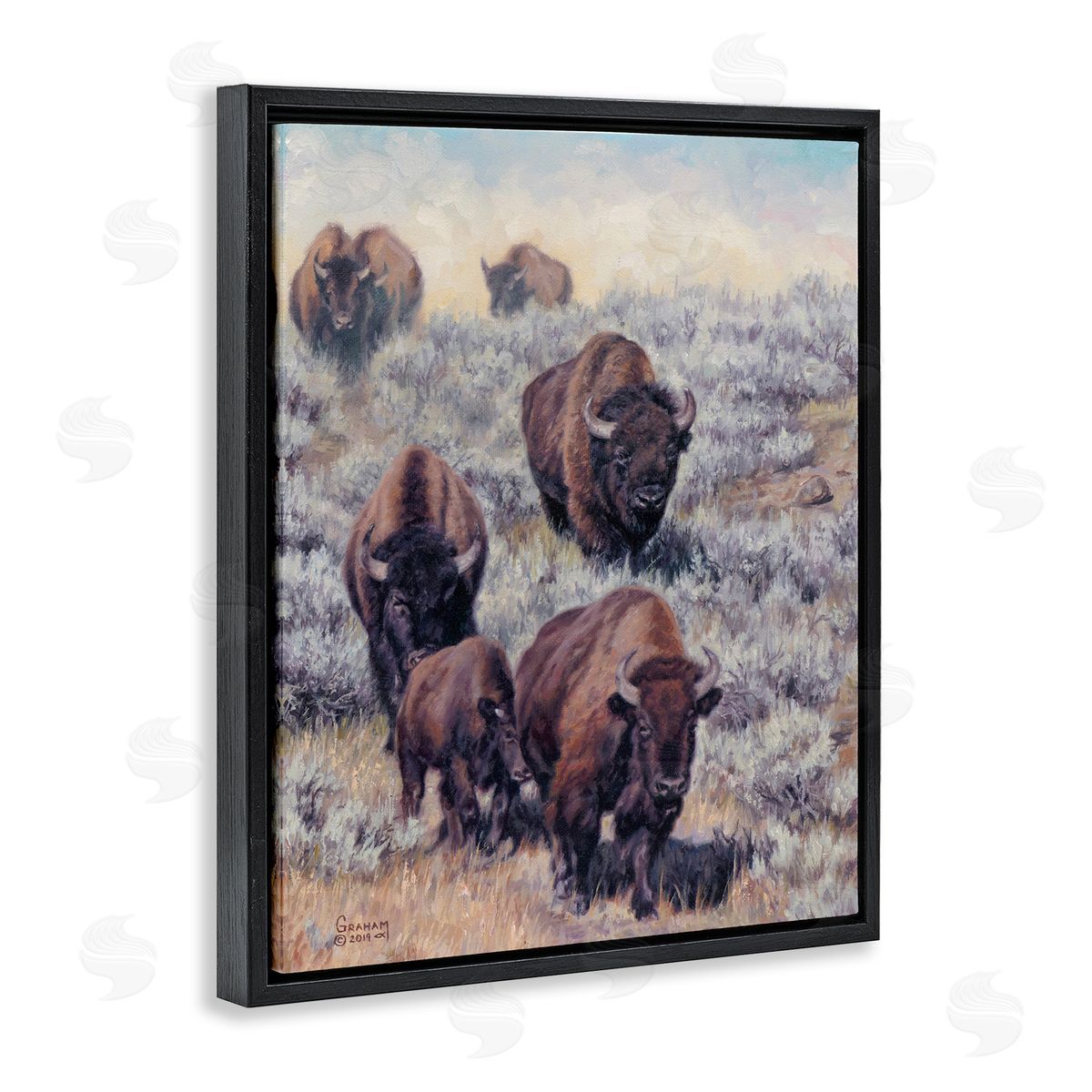 In Search Of New Grass Black Floating Frame Canvas Wall Art, Home Decor by David Graham