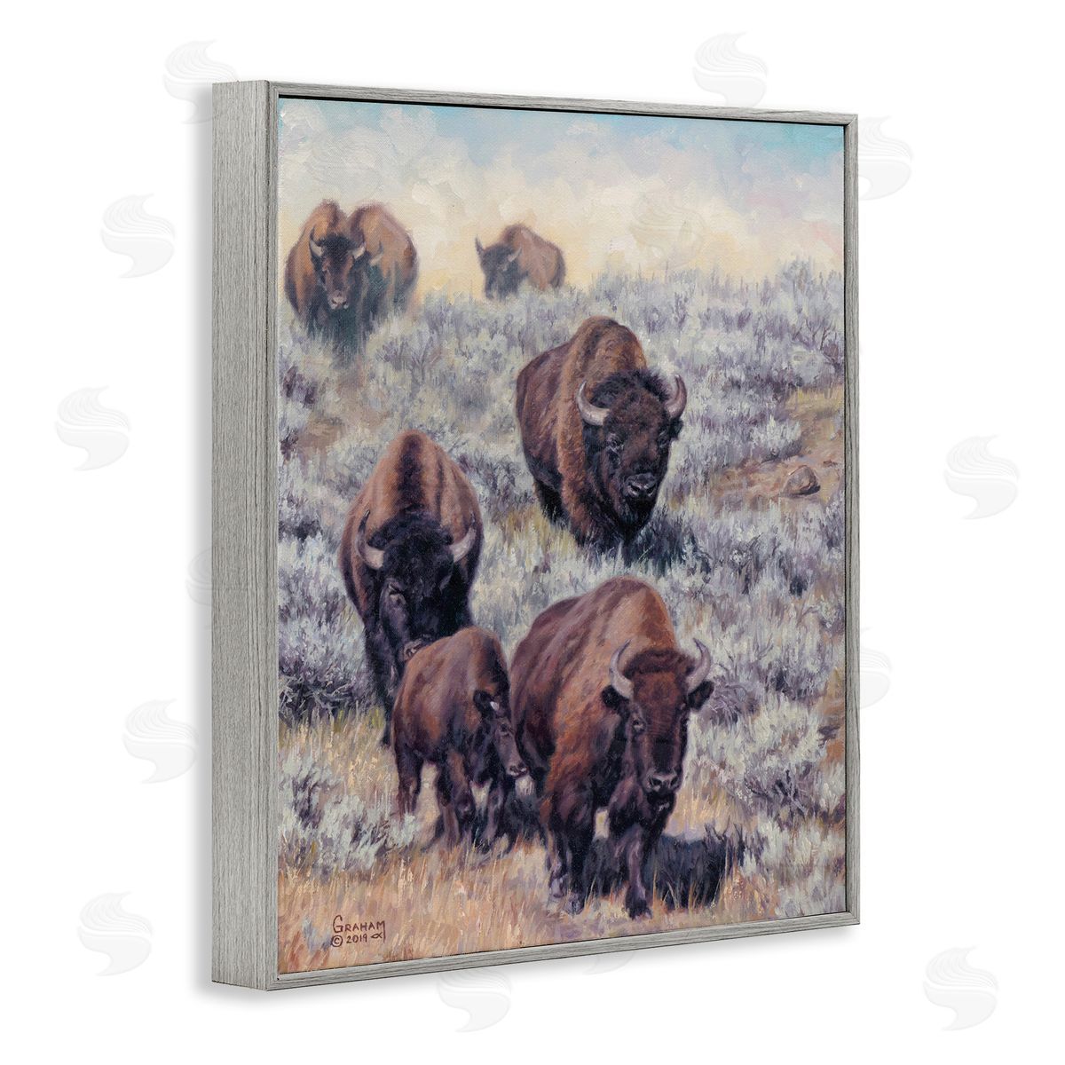 In Search Of New Grass Grey Frame Print Wall Art, Home Decor by David Graham