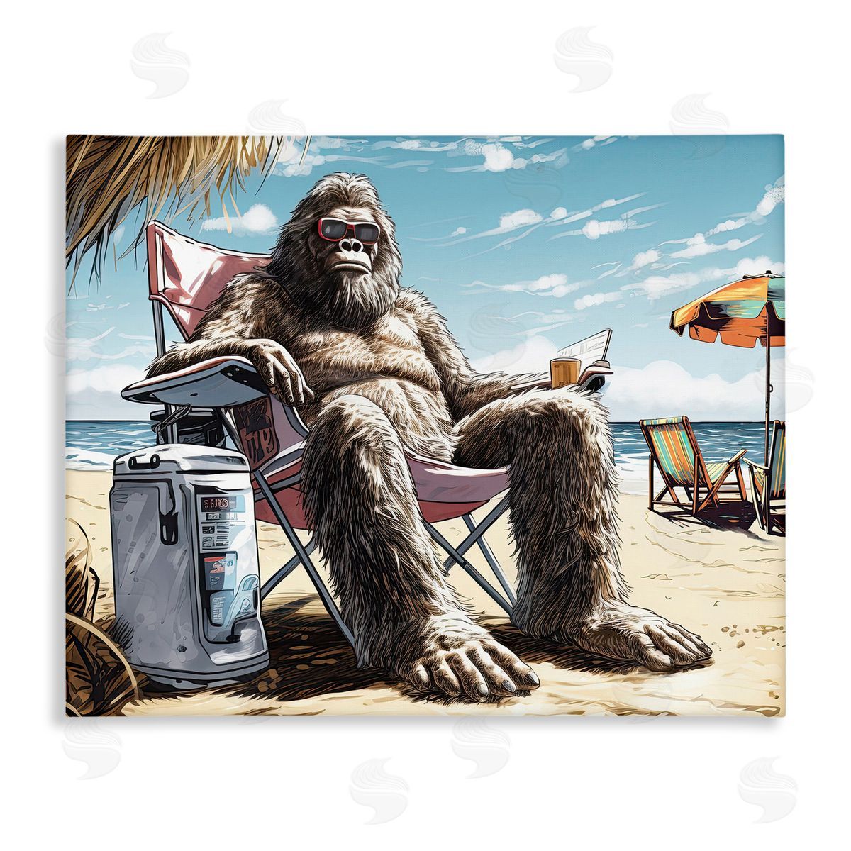 Big Monster on Beach Canvas Wall Art, Home Decor by Jim Baldwin
