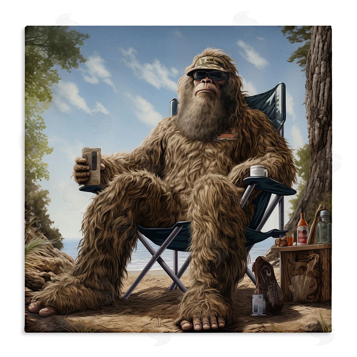 Mythical Monster on Beach Canvas Wall Art, Home Decor by Jim Baldwin
