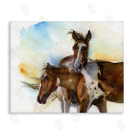 John Keeling | Brown Horses Watercolor