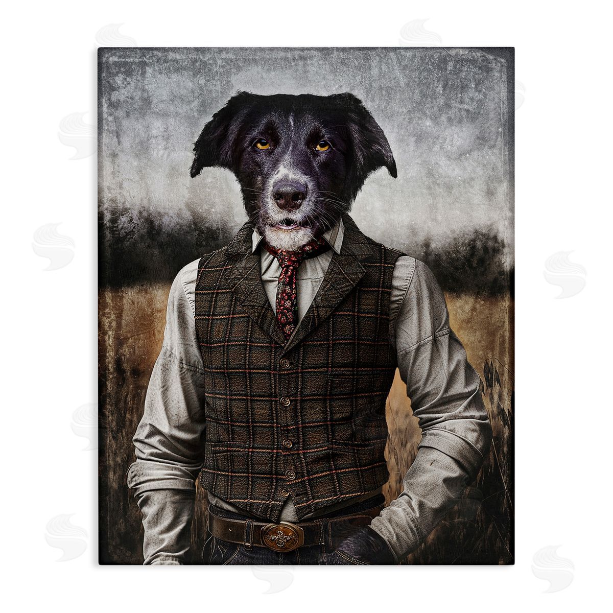 Dog in Colonial Clothes Canvas Wall Art, Home Decor by Karen Burke