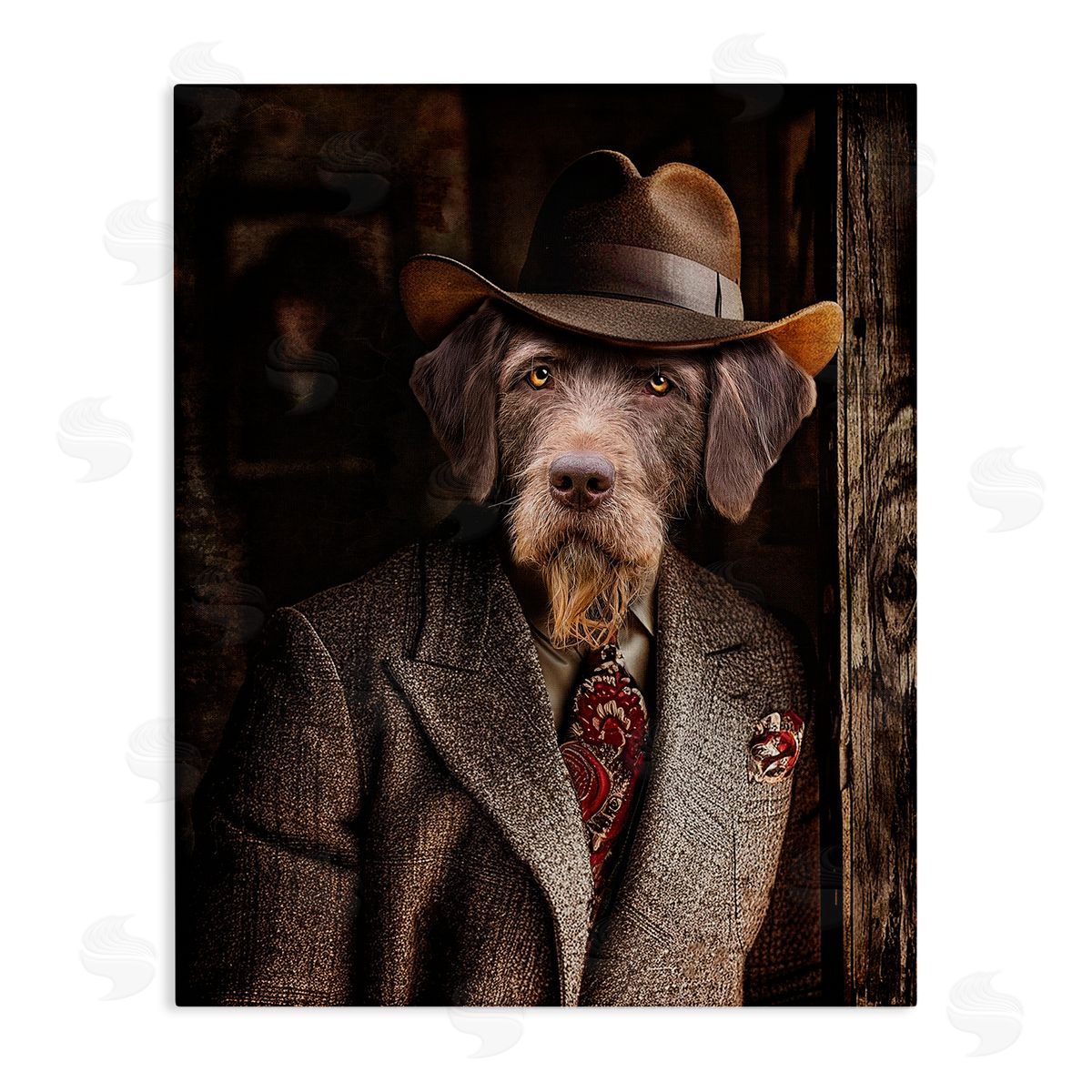 Classic Dog in Suit Canvas Wall Art, Home Decor by Karen Burke