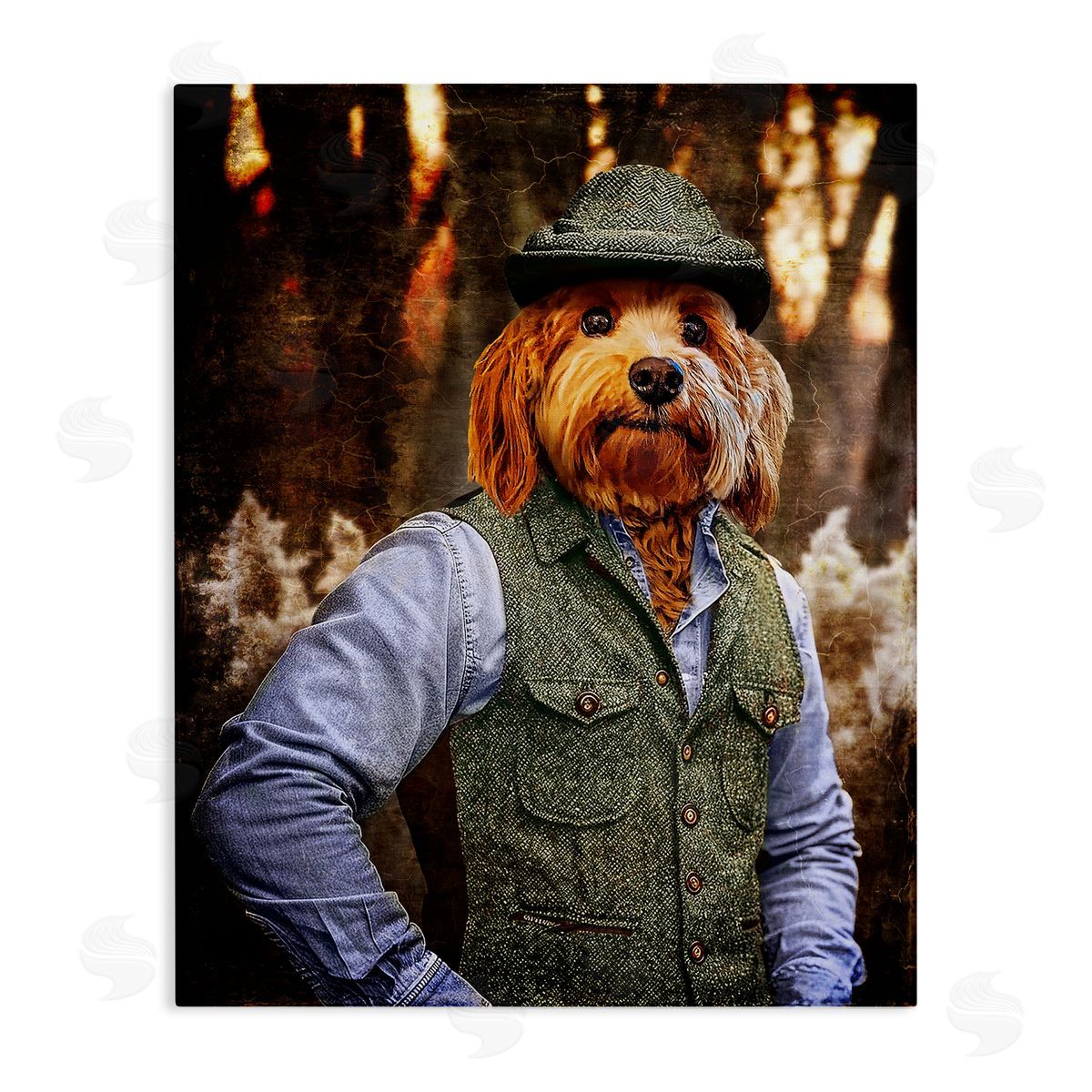 Terrier Dog Classic Clothing Canvas Wall Art, Home Decor by Karen Burke