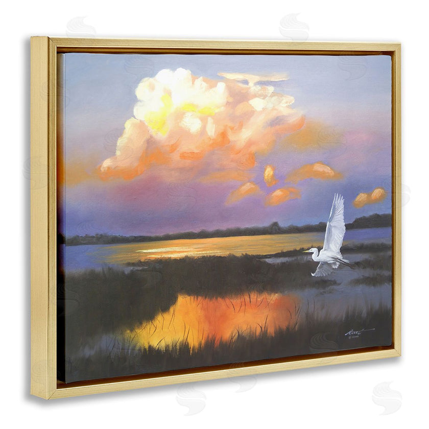 D. Rust | Egret Over Cloudy Reflection