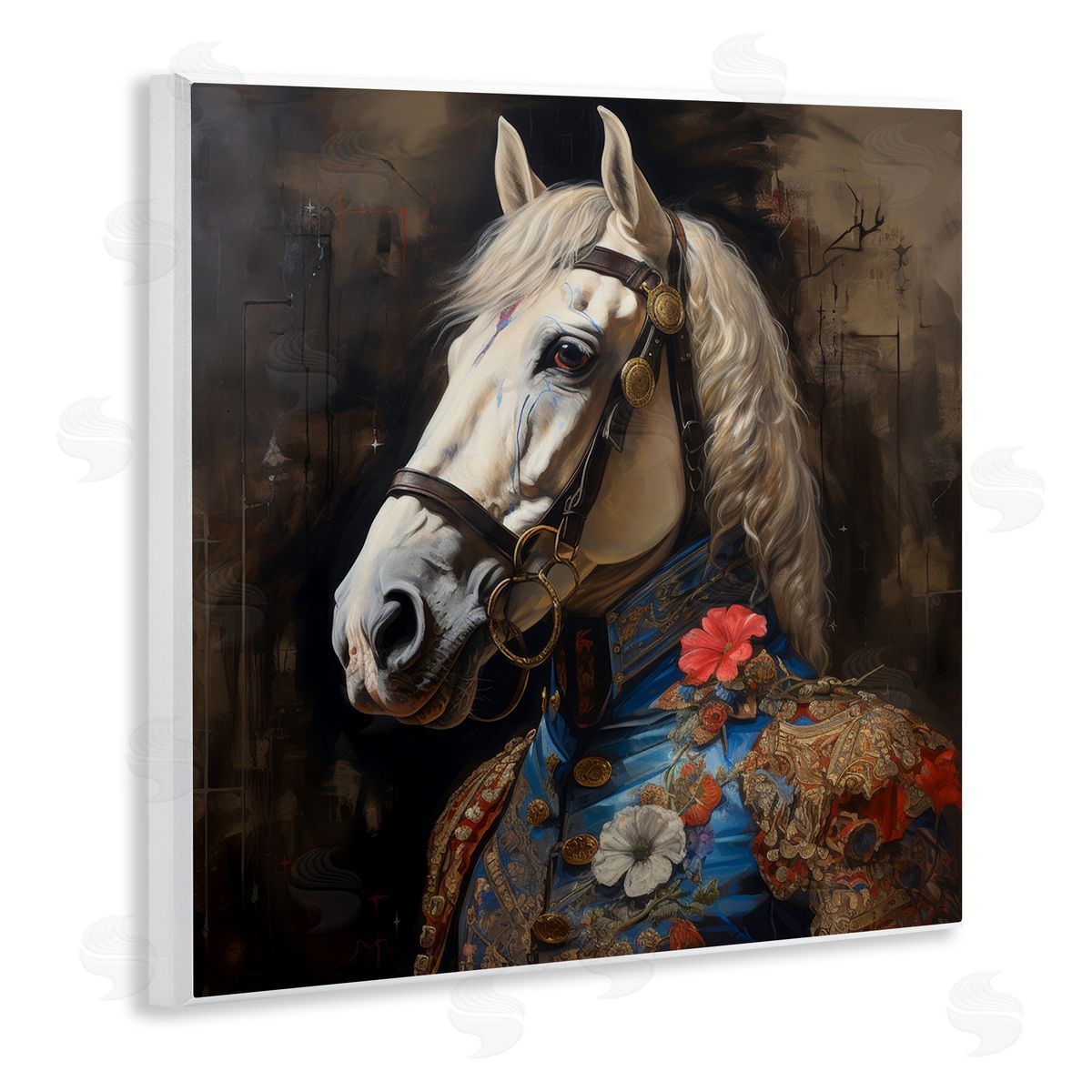 Horse with Regal Clothing Wood Plaque Wall Art, Home Decor by Lazar Studio