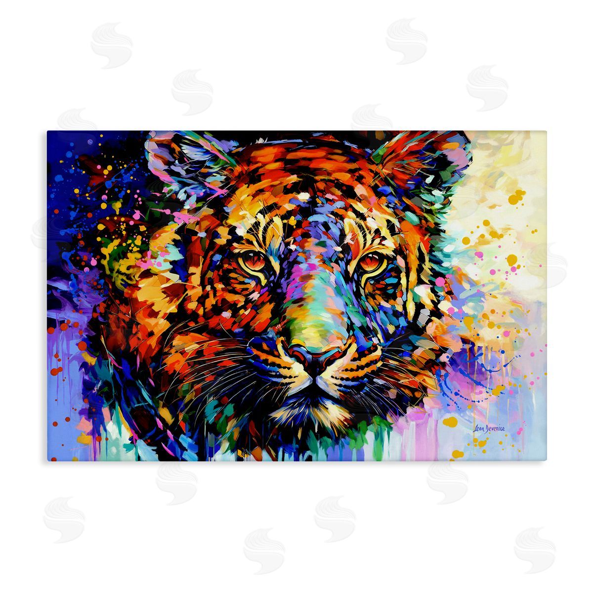 Tiger's Wild Wonder Canvas Wall Art, Home Decor by Leon Devenice