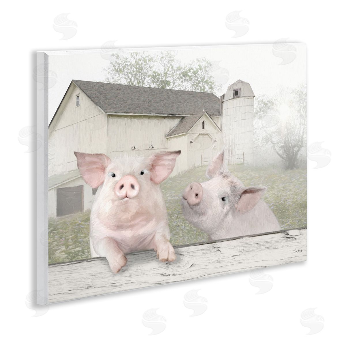 Piglets Farm Scenery Wood Plaque Wall Art, Home Decor by Lori Deiter