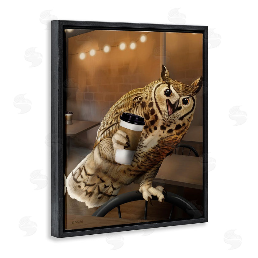 Mehu Art | Owl with Coffee Cup