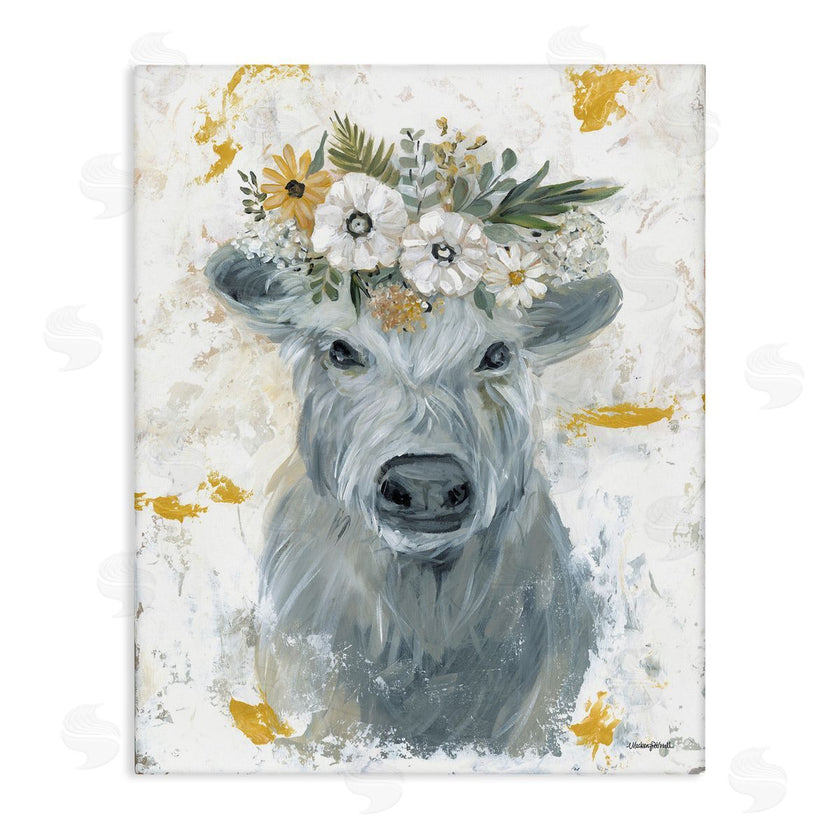 Mackenzie Kissell | Grey Cattle with Flowers