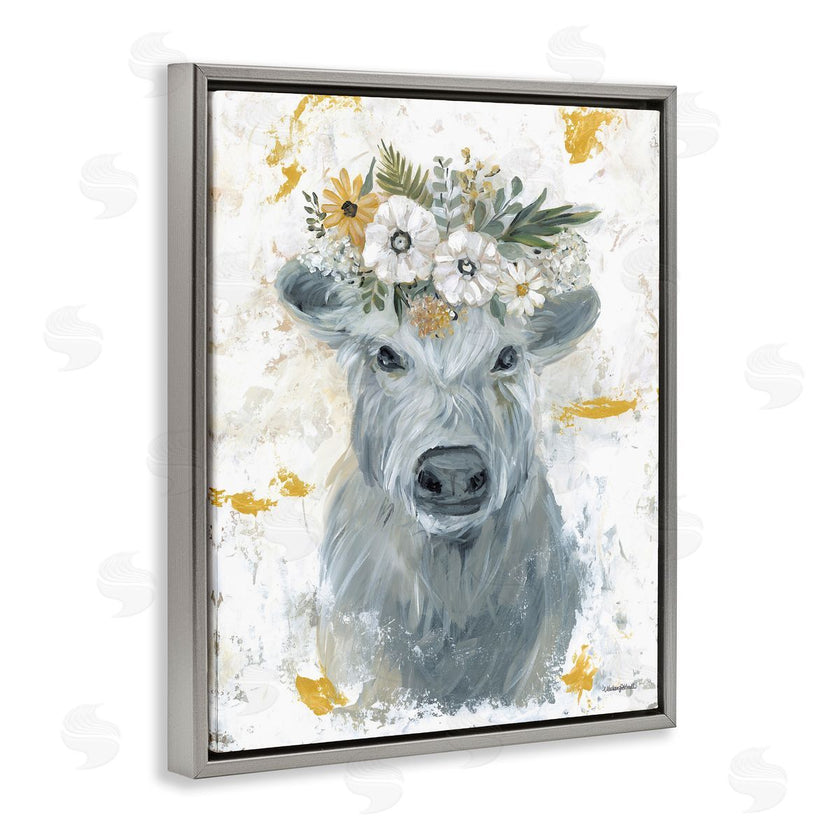 Mackenzie Kissell | Grey Cattle with Flowers