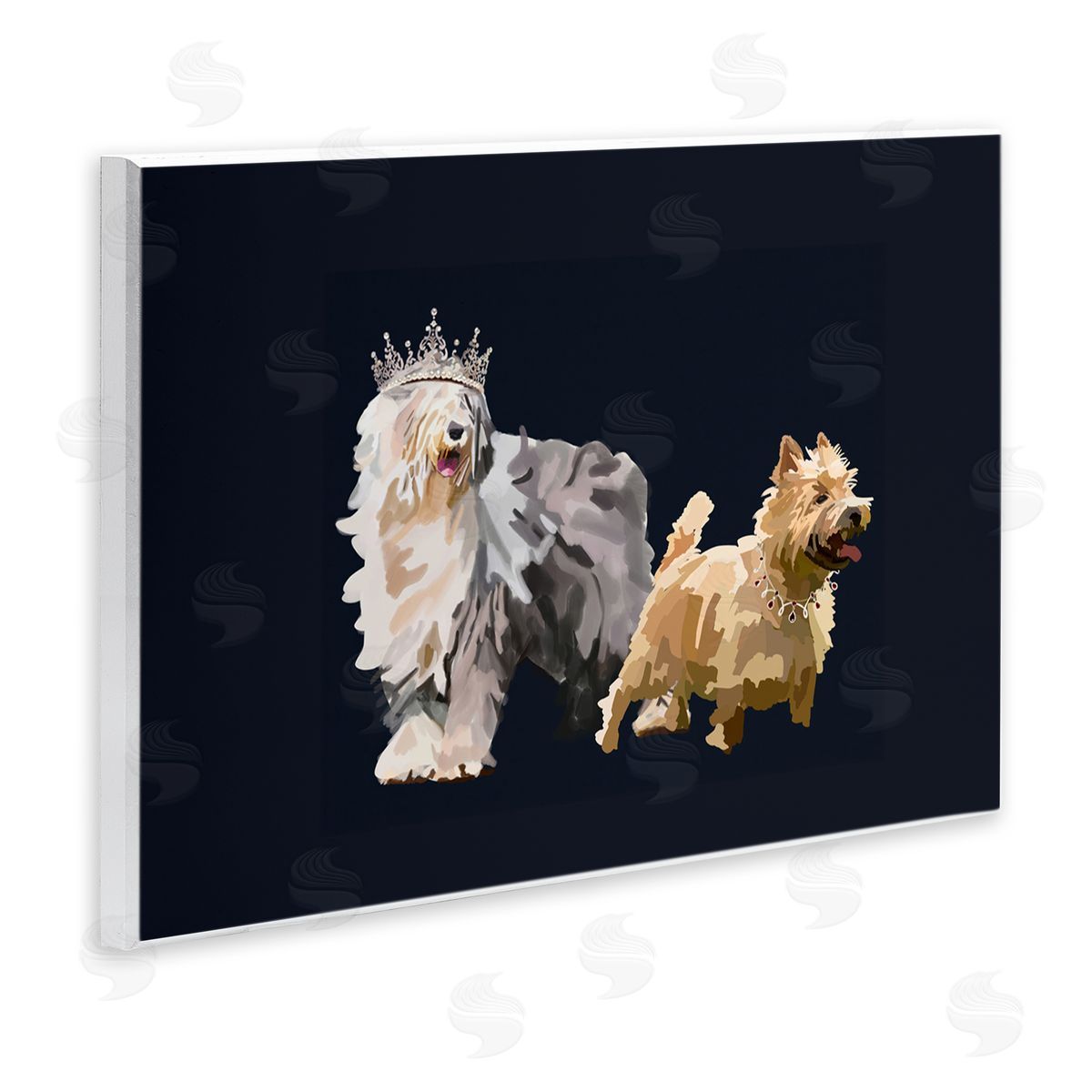 Dog Duo with Crowns Wood Plaque Wall Art, Home Decor by Amelia Noyes