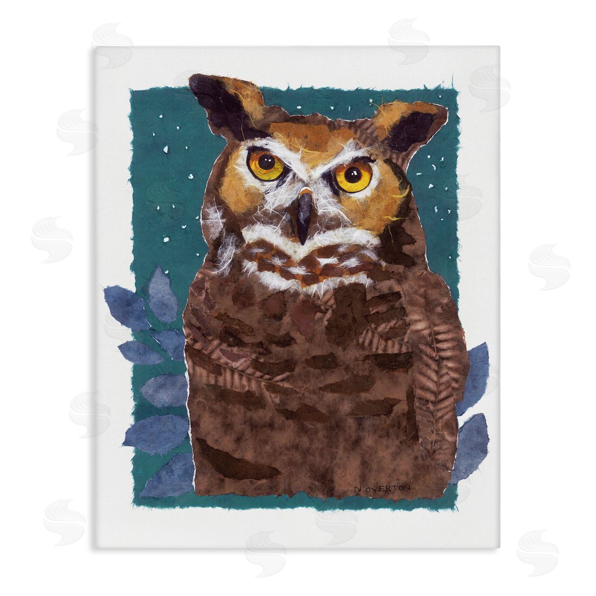 Stern Owl Portrait Canvas Wall Art, Home Decor by Nancy Overton