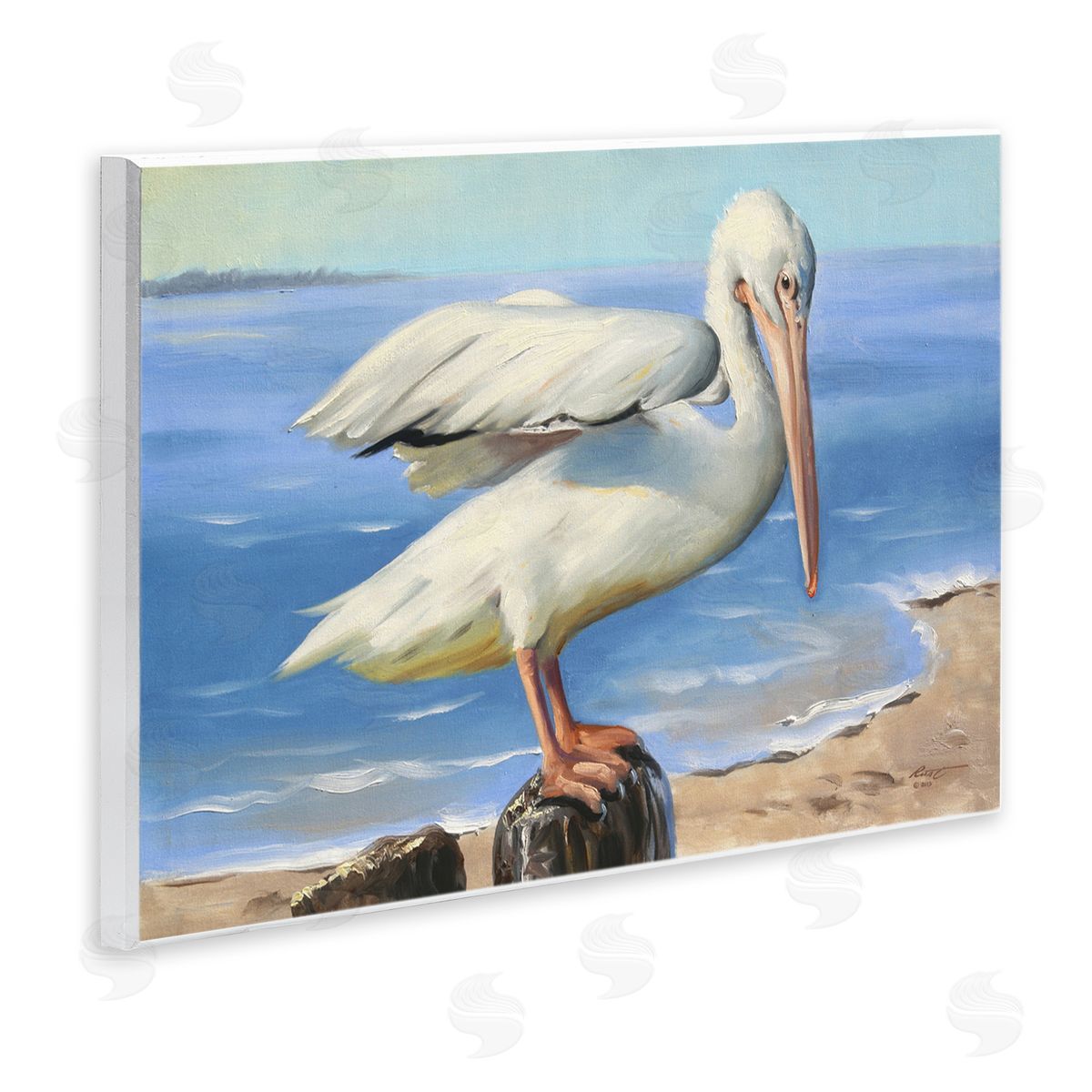 Beach Scene Pelican Wood Plaque Wall Art, Home Decor by D. Rust