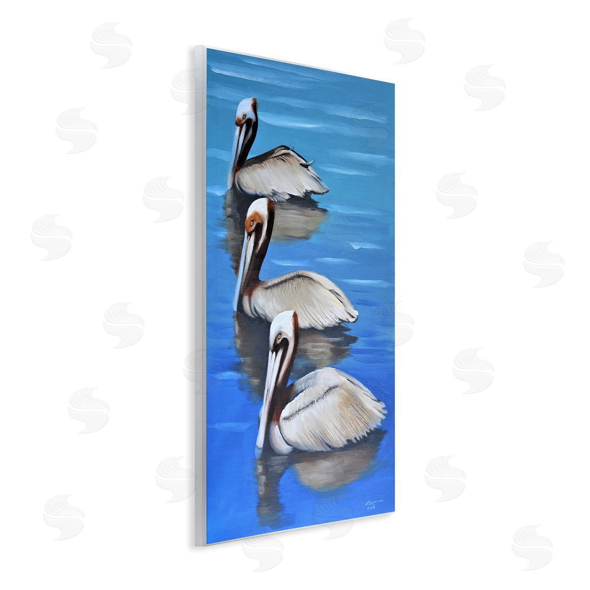 Pelican Trio Drifting Wood Plaque Wall Art, Home Decor by D. Rust