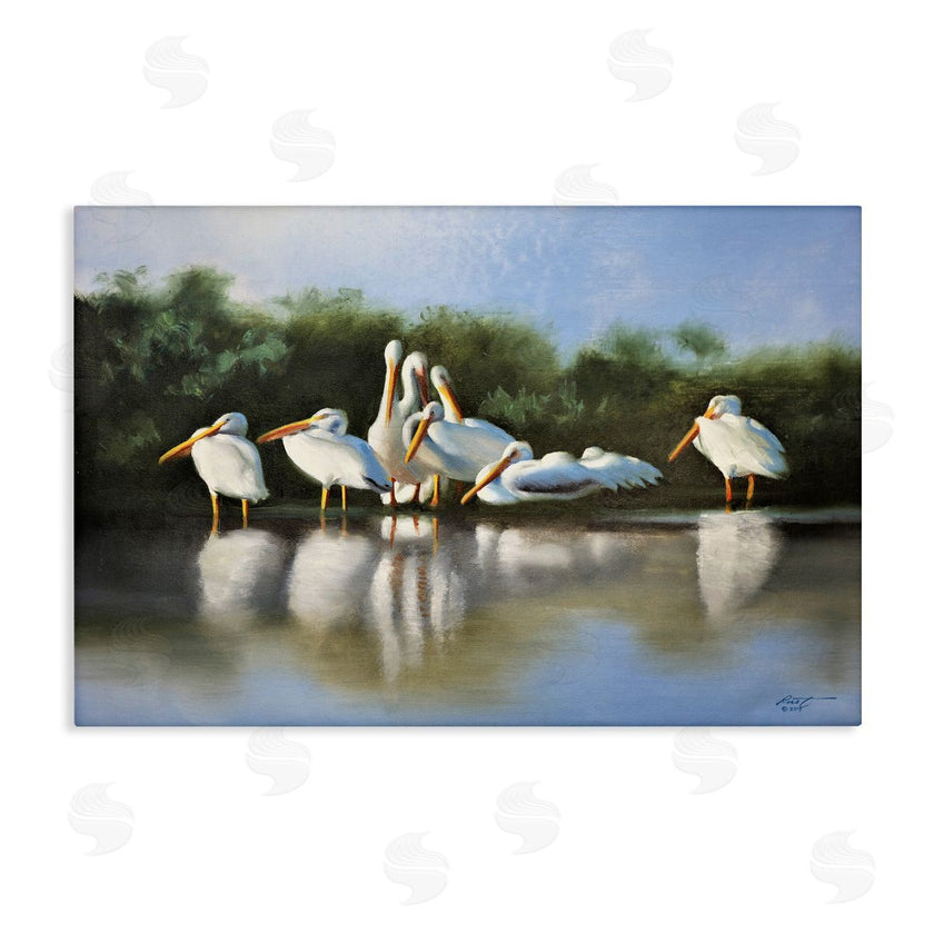 D. Rust | White Pelicans Flock